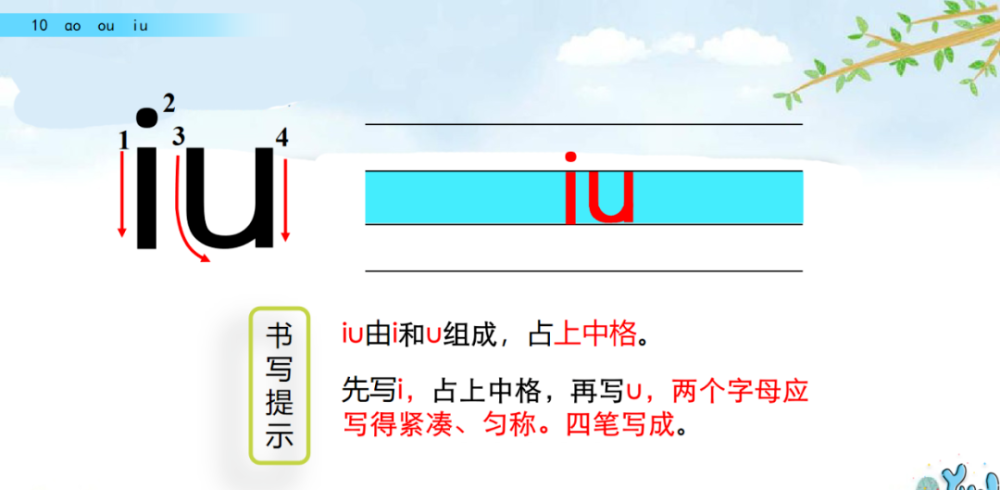 统编版一年级上册汉语拼音《ɑo ou iu》