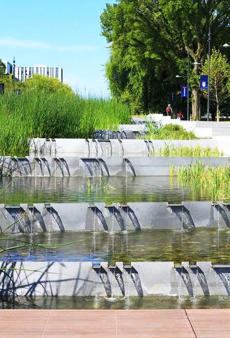 让人惊艳的水景设计景观中的跌水叠水