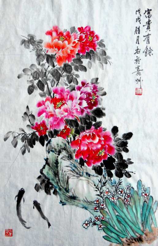 肖世雄|肖世雄国画作品祝福祖国繁荣昌盛，人民幸福安康