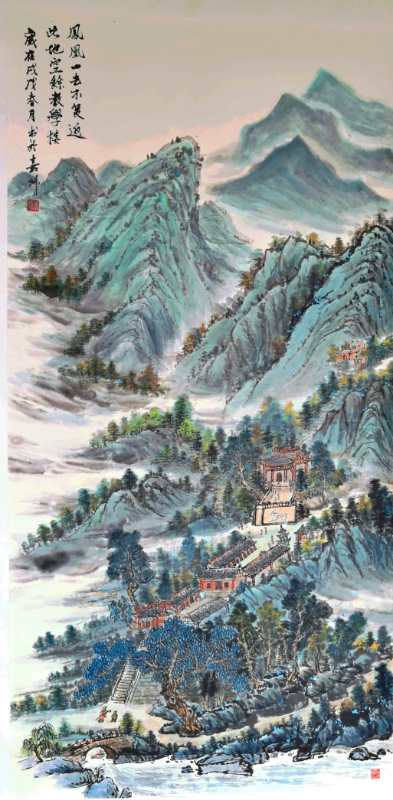 肖世雄|肖世雄国画作品祝福祖国繁荣昌盛，人民幸福安康