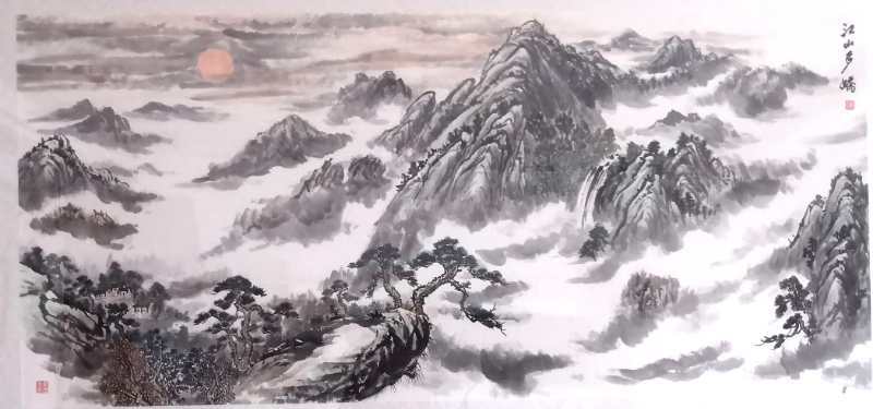 肖世雄|肖世雄国画作品祝福祖国繁荣昌盛，人民幸福安康