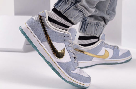 低调雾霾蓝搭配大胆金属色seancliver合作版dunk图片曝光