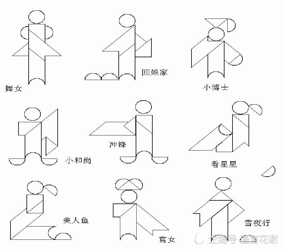 智力七巧板拼图大全七巧板图案大全七巧板练习图