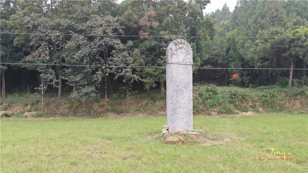 陵冢南边有一块清代石碑,碑正文隶书"隋文帝泰陵"五个大字,右侧楷书"