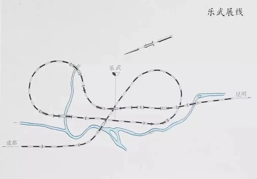 乐武展线示意图(翻拍自《成昆铁路画册》,拍摄:刘嘉烨)韩都路展线