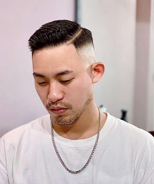 "侧背"发型侧边渐变的效果更添魅力现在的男士"背头"发型,不再是把