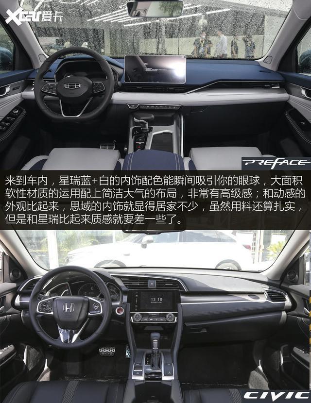 准中型PK紧凑型 吉利星瑞对比本田思域