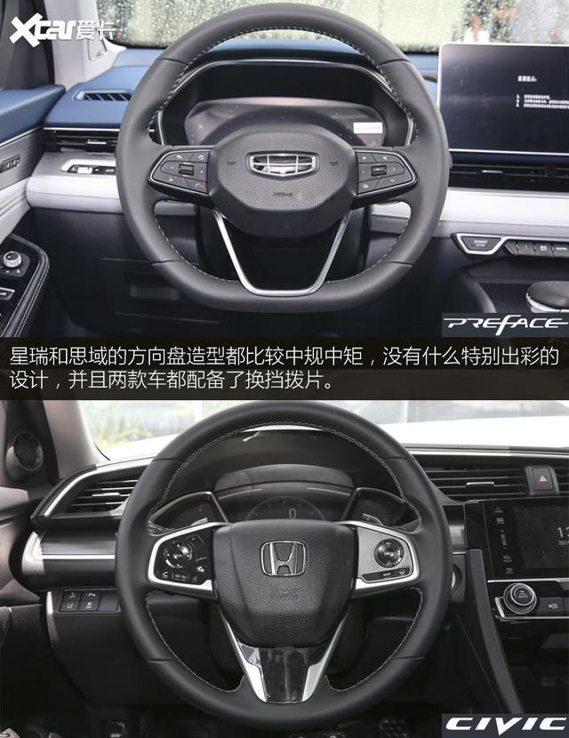 准中型PK紧凑型 吉利星瑞对比本田思域