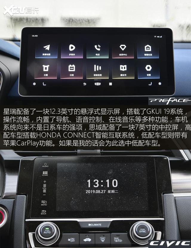 准中型PK紧凑型 吉利星瑞对比本田思域