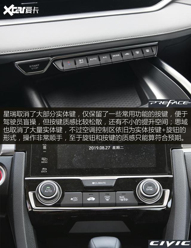 准中型PK紧凑型 吉利星瑞对比本田思域