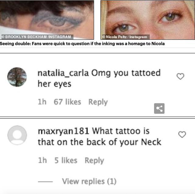 贝克汉姆|贝克汉姆大儿子将富贵未婚妻双眼纹上颈，干啥啥不行，示爱第一名