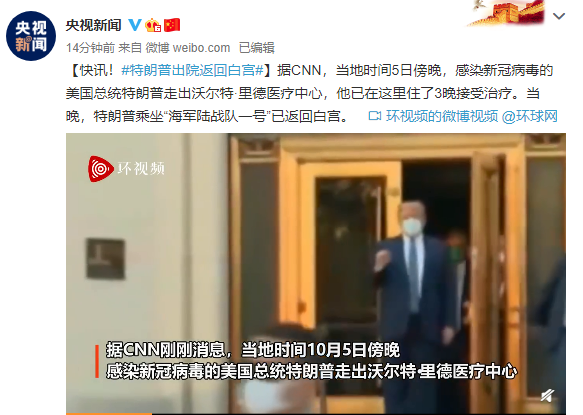 特朗普出院返回白宫-WordPress极简博客