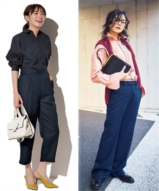 look:[1]全身藏青色&藏青色裤子加暖色系搭配下面就用实例来一一解说