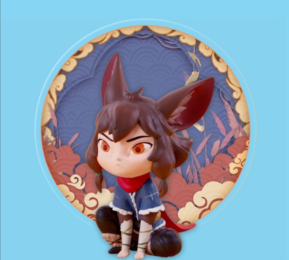 姜子牙官方q版手办小九像一只兔子申公豹蹬腿张嘴很可爱