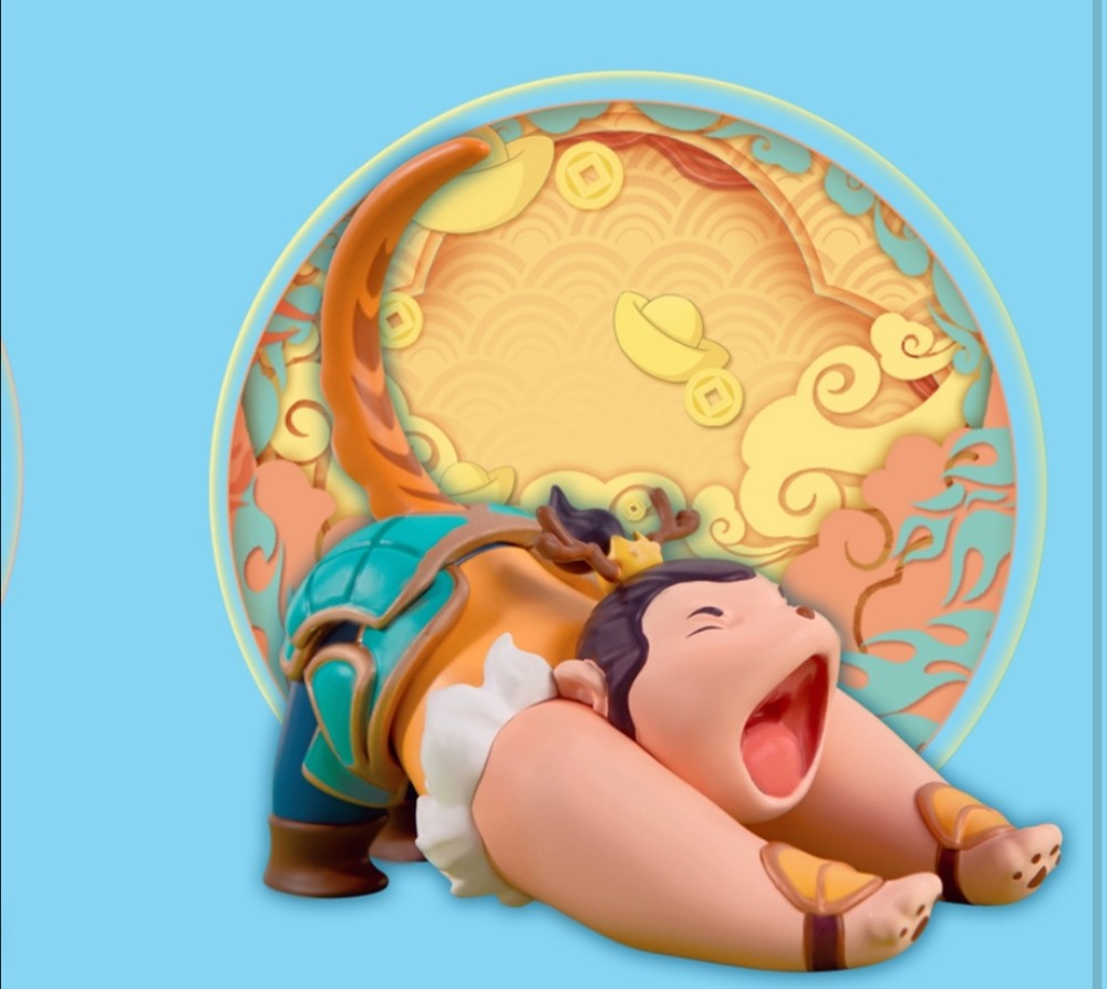 姜子牙官方q版手办小九像一只兔子申公豹蹬腿张嘴很可爱