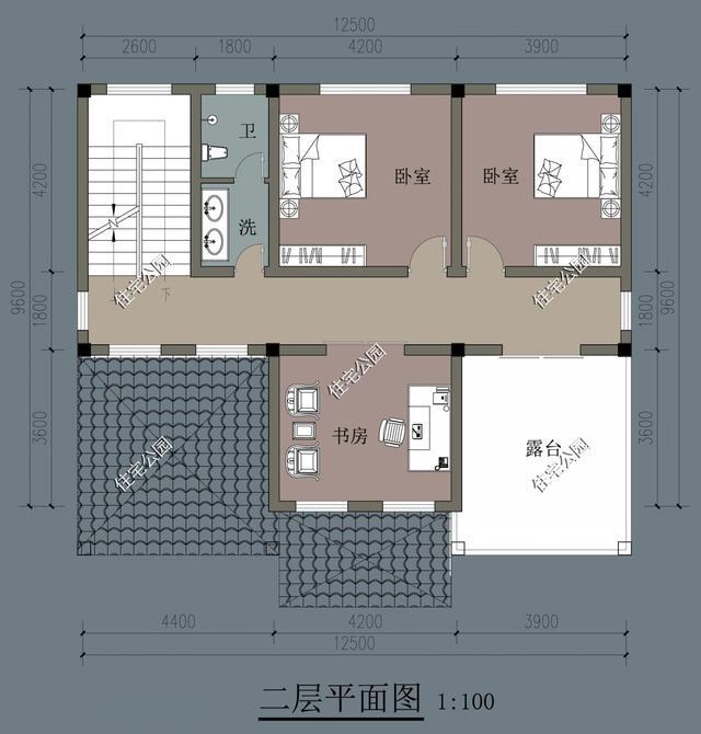 農村宅基地寬13米進深10米怎麼設計二層半別墅