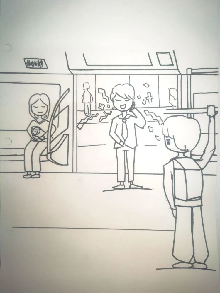 妈妈带着孩子,在安静的车厢内,看着小宝宝安然入睡,妈妈神色安然.