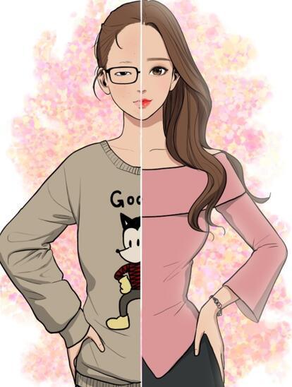 美女漫画家把作品女主画成自己 化妆后是挺美的 妆前也是本人吗 漫画 美女 漫画家 喵喵 女神降临 颜值