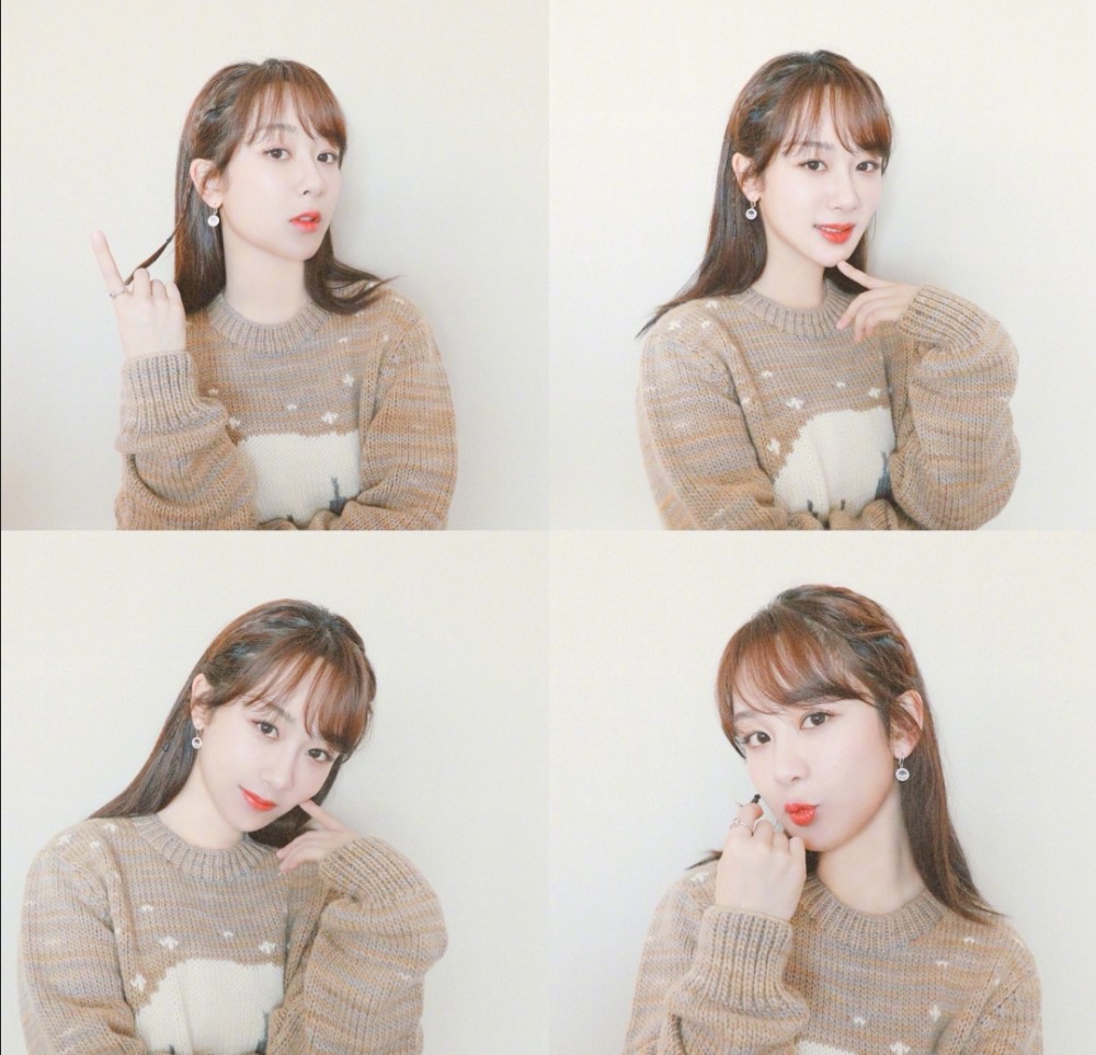 杨紫|杨紫更新四宫格自拍，暖色毛衣尽显秋日女友风，粉丝：快进组吧
