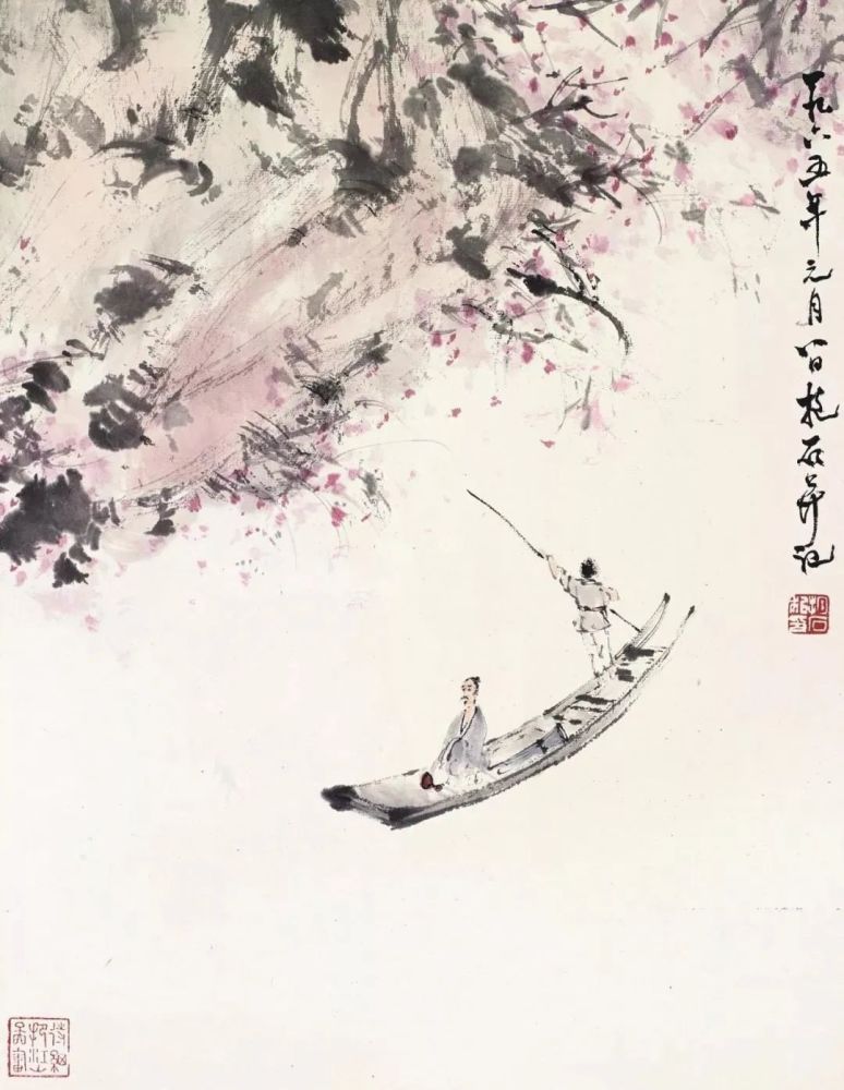 傅抱石|傅抱石的小舟，极富诗意