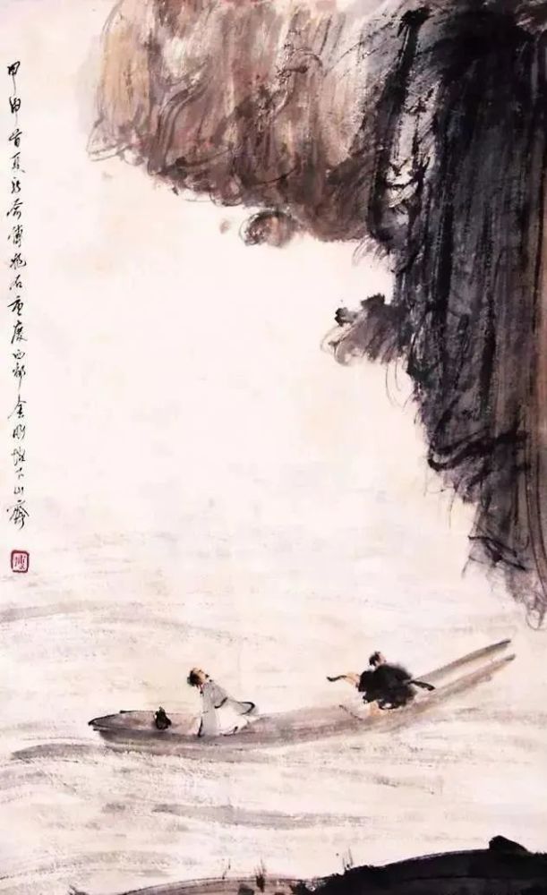 傅抱石|傅抱石的小舟，极富诗意