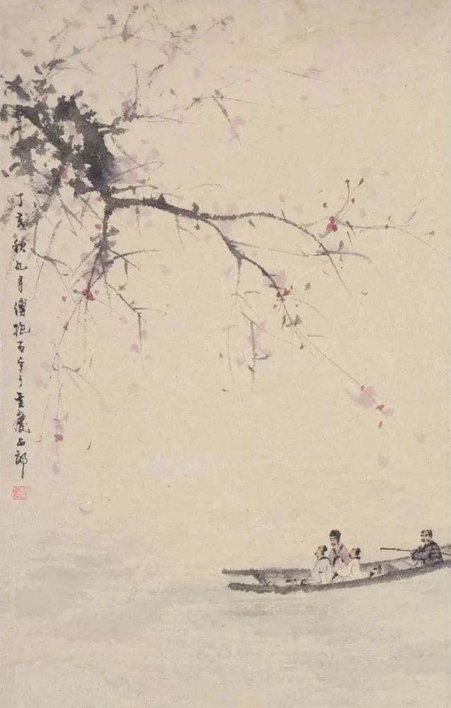 傅抱石|傅抱石的小舟，极富诗意