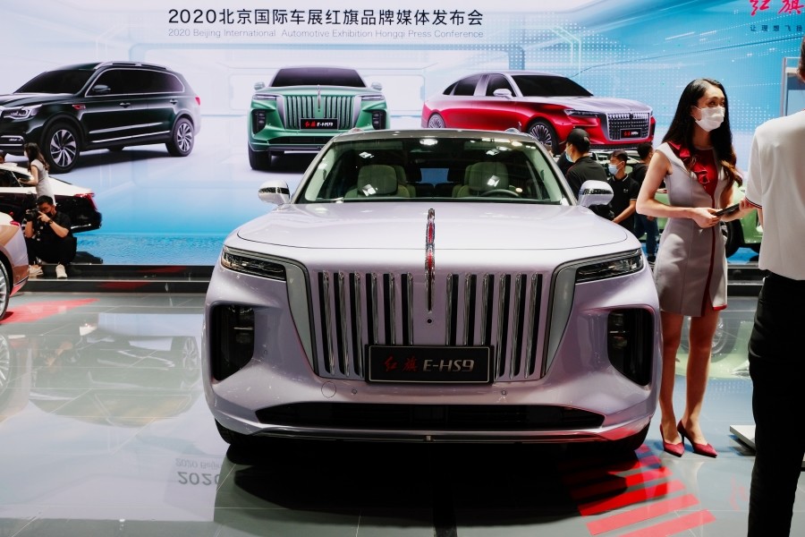 全尺寸suv|首款纯电动全尺寸SUV 北京车展实拍红旗E-HS9