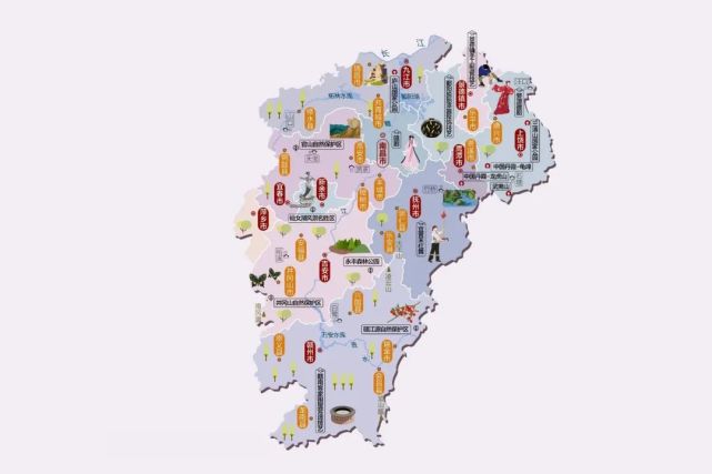江西旅游景点分布图