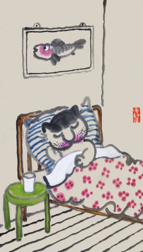 老树画画人间太多恩怨何如以猫为伴共度区区一生省去多少麻烦