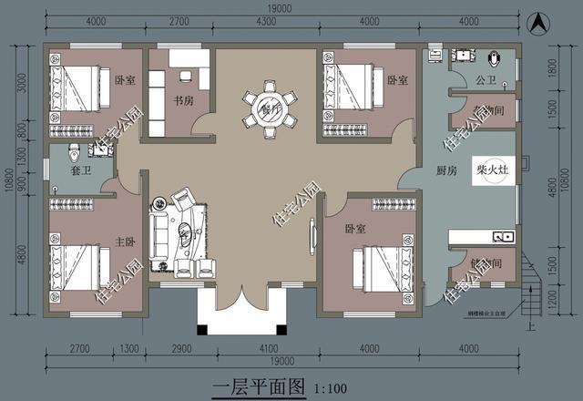 東西相距20米南北相距10米的宅基地農村一層房屋怎麼設計