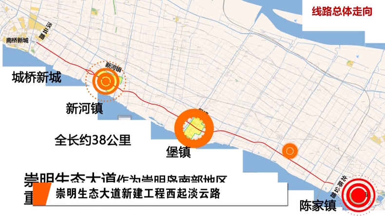 崇明生态大道建设工程稳步推进一桥一景景观初现