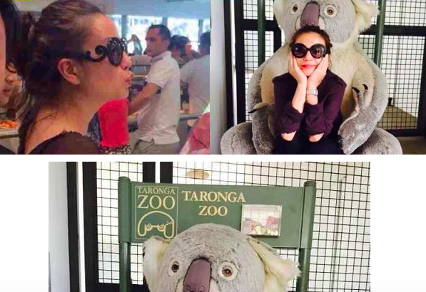 赵薇|赵薇也爱游客照，黄有龙老婆昔日与宠物合影，托腮蹲着还一脸开心