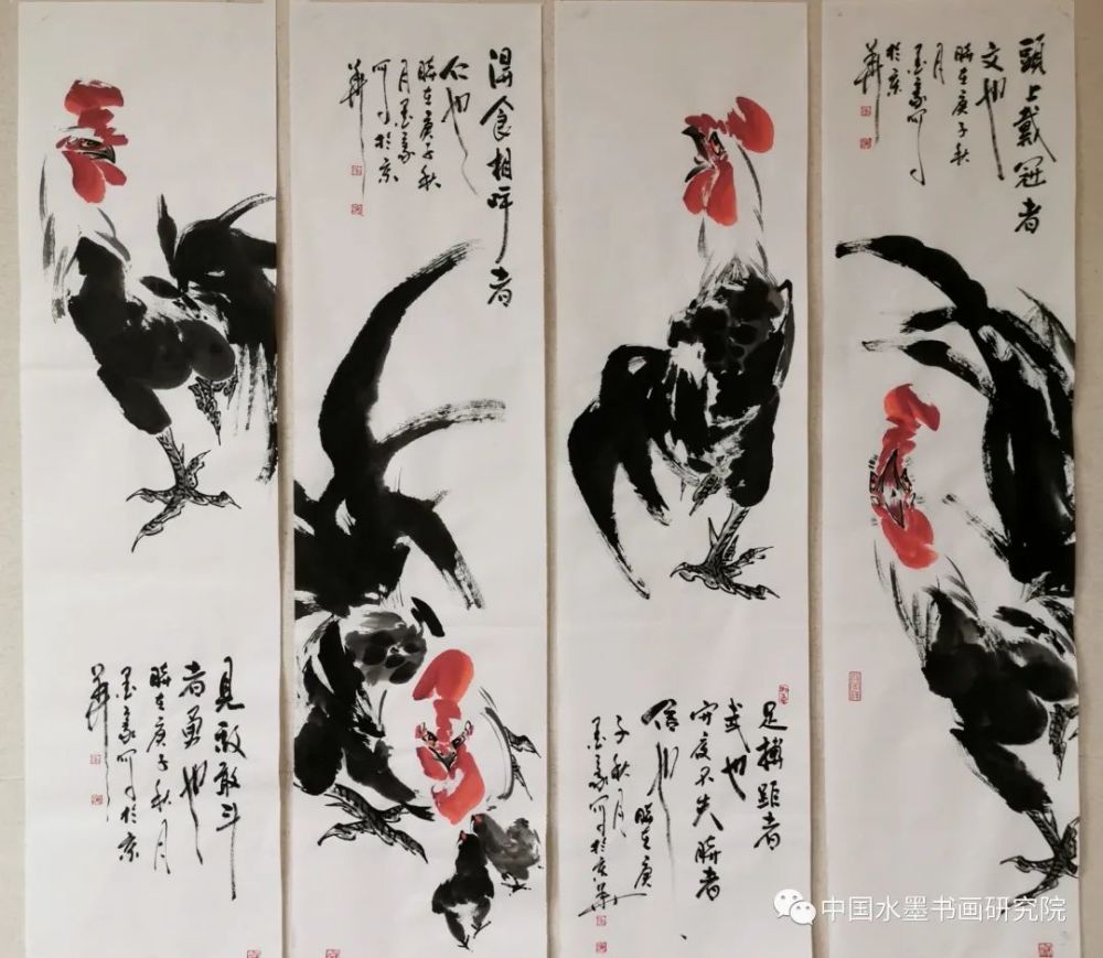 大国陶瓷工匠-墨豪|墨豪国画“四条屏”作品欣赏