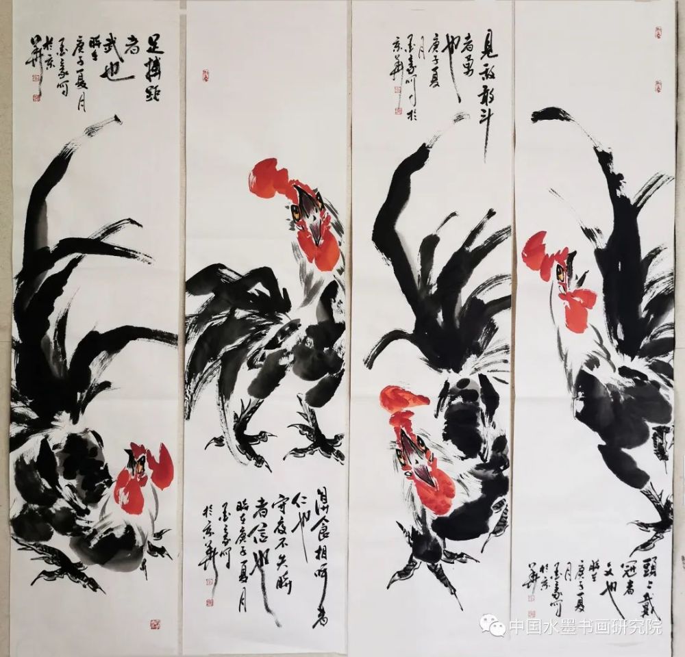 大国陶瓷工匠-墨豪|墨豪国画“四条屏”作品欣赏