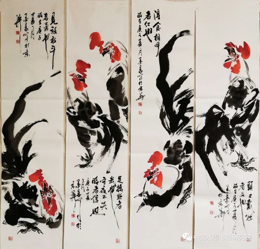 大国陶瓷工匠-墨豪|墨豪国画“四条屏”作品欣赏