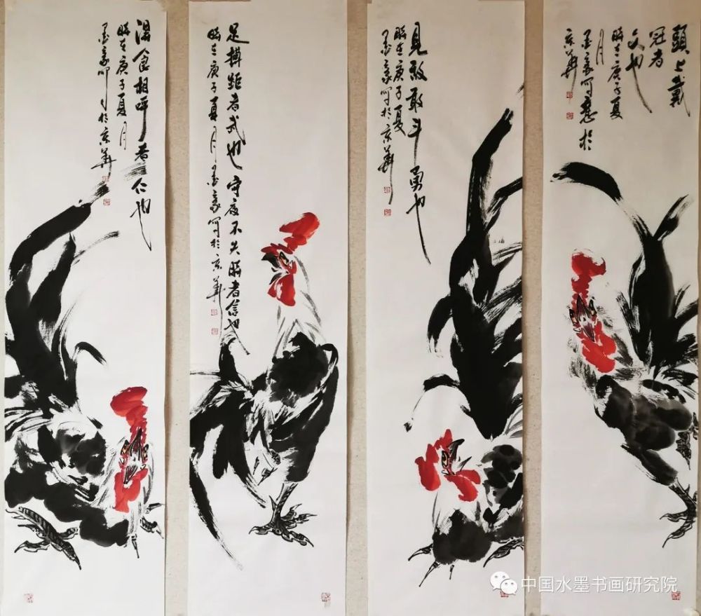 大国陶瓷工匠-墨豪|墨豪国画“四条屏”作品欣赏