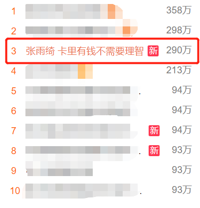 张雨绮|既“碎钻论”后，张雨绮再现霸气消费观：卡里有钱不需要理智