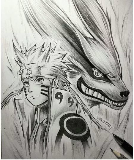 火影忍者手绘高清大图,快来认领最帅的他吧!