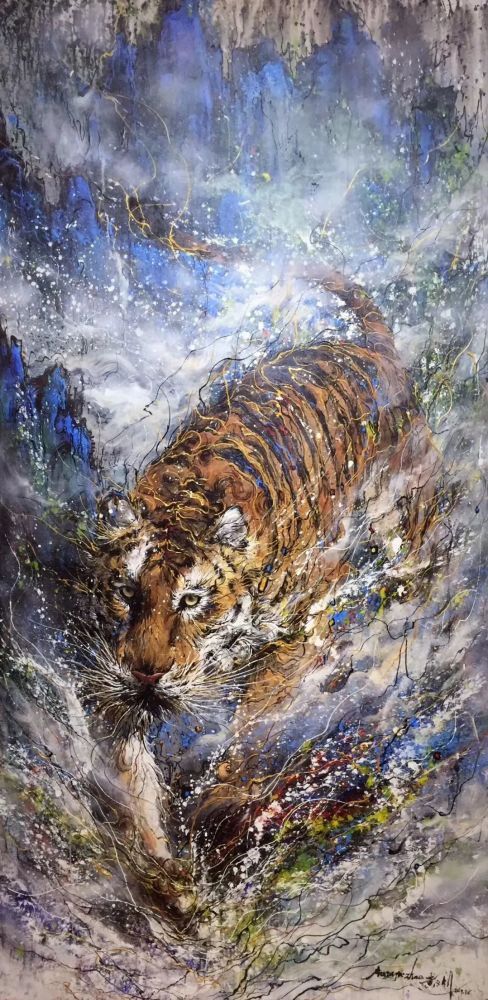 94年小哥用中国风泼墨涂鸦惊艳百万粉丝,网友:这画风也太酷了吧!