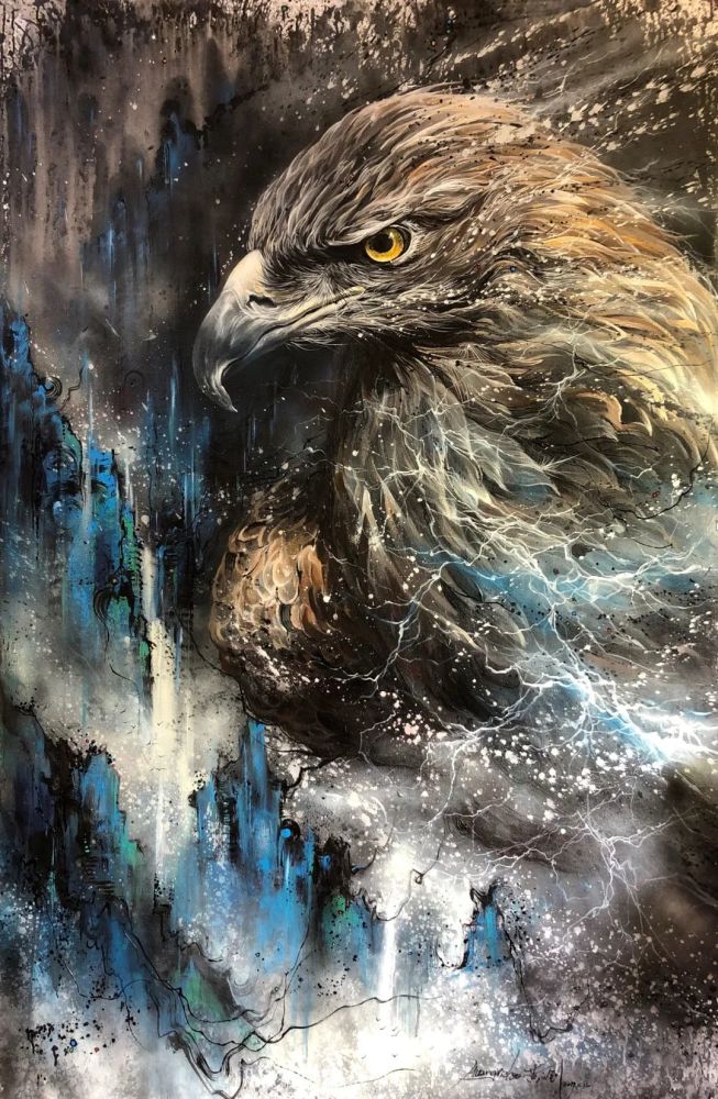 94年小哥用中国风泼墨涂鸦惊艳百万粉丝,网友:这画风也太酷了吧!