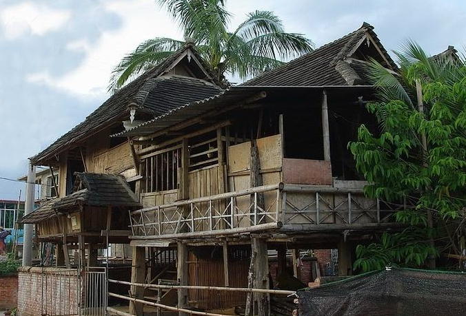 傣族竹楼干栏式建筑