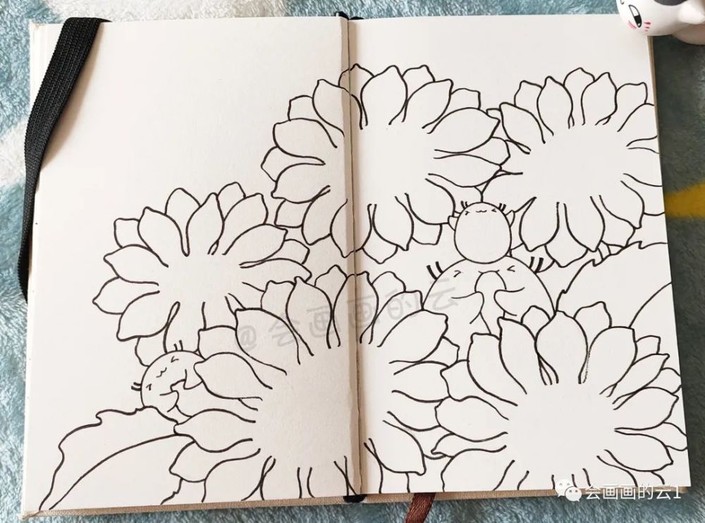线描|线描插画步骤图解析，一半线描一半水彩，快乐的味道