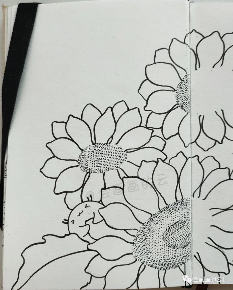 线描|线描插画步骤图解析，一半线描一半水彩，快乐的味道