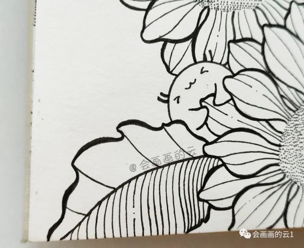 线描|线描插画步骤图解析，一半线描一半水彩，快乐的味道