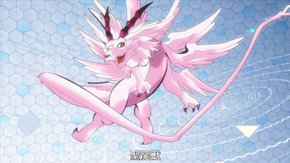 圣龙兽是天女兽少有不是人形的究极进化路线,被网友调侃为"哈士奇",它