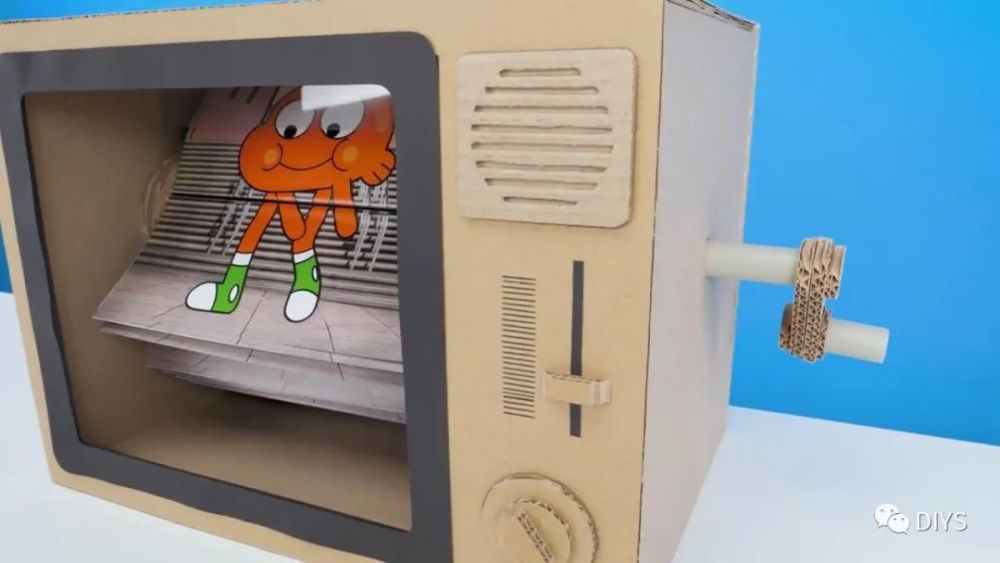 "手工制作"纸板动画电视机模型!_腾讯新闻