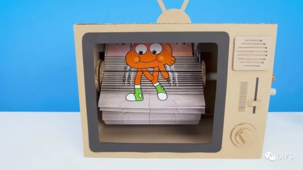 "手工制作"纸板动画电视机模型!_腾讯新闻