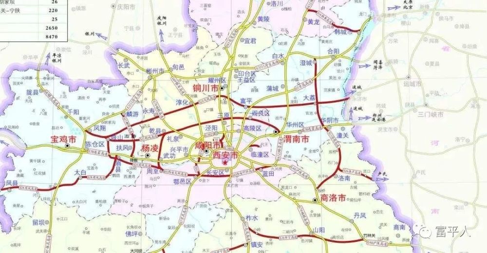 富平未来或将有三条高速公路西禹高速和规划中的关环高速大凤高速