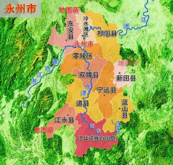 永州,因瀟,湘二水在零陵區蘋島相匯合,雅稱