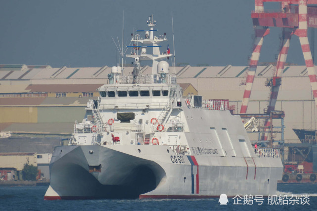 海巡署新建的600吨级巡逻舰首舰开始海上试航